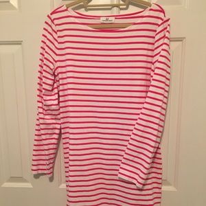 VINEYARD VINES Pink Whte Striped Cotton Dress (L)